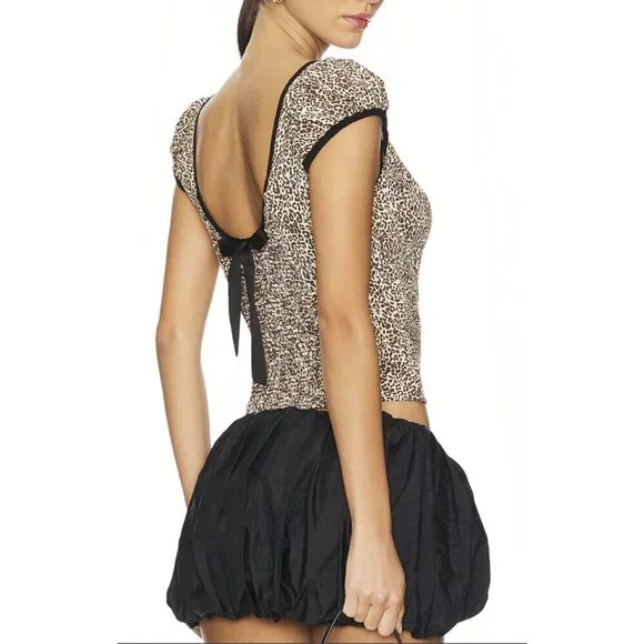 Free People x REVOLVE Cheetah Baby Blouse Large NWT - Picture 1 of 6